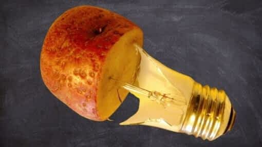 remove a broken light bulb with a potato