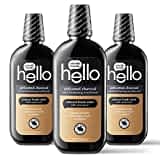 Hello Oral Care Activated Charcoal Extra Freshening Fluoride Free and Alcohol Free Mouthwash with Natural Fresh Mint and Coconut Oil, 16 Fl Oz (Pack of 3)